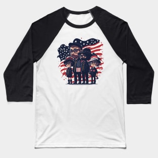 Patriotic American Family Baseball T-Shirt